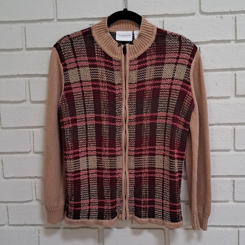 Liz Claiborne Multicolor Zip Up Sweater